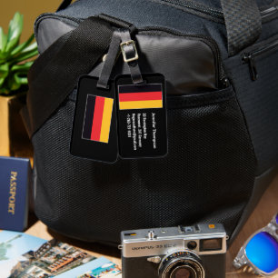 Red Black Yellow Germany Flag German Custom Luggage Tag