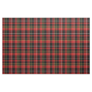 Red Black Yellow White Tartan Squares Pattern Fabric