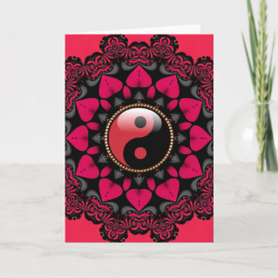 Red Black YinYang Sunflower New Age Cards