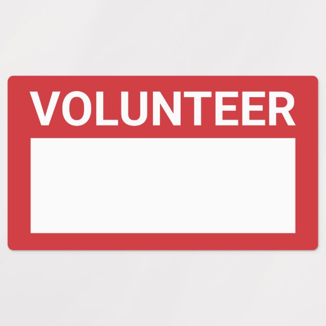 Red Blank Volunteer Badge (Design 1)