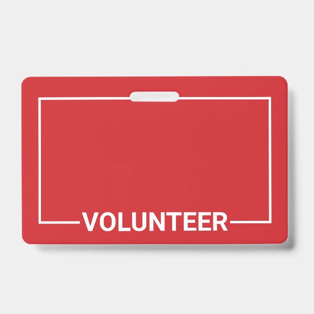 Red Blank Volunteer ID Badge (Front)