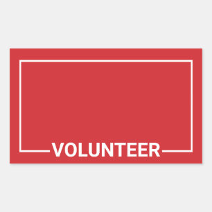 Red Blank Volunteer Rectangular Sticker