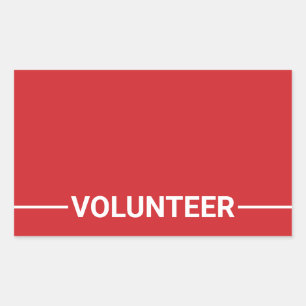 Red Blank Volunteer Rectangular Sticker