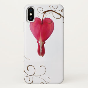 Red Bleeding Heart Flower iPhone X Case