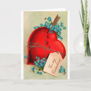 Red Bleeding Heart Valentine Antique Postcard