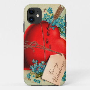 Red Bleeding Heart Valentine Antique Postcard iPhone 11 Case