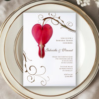 Red Bleeding Hearts Wedding Rehearsal Dinner