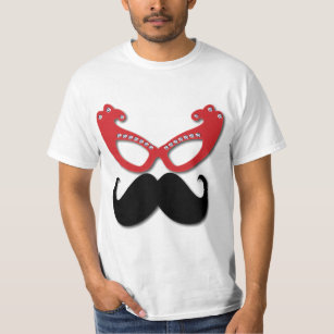 red bling glasses with moustache T-Shirt