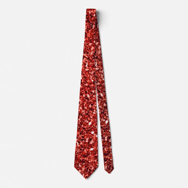 Red Bling, shiny and sparkling, Christmas Tie (Front)