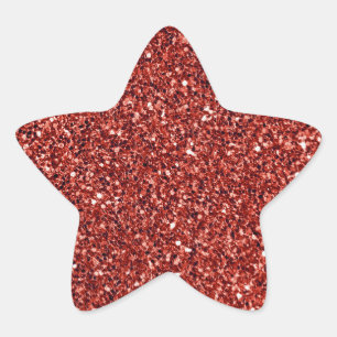 Red bling sparkling and shiny star sticker
