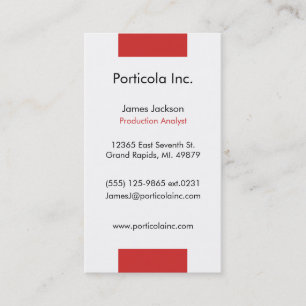 Red Block Plain Business Cards