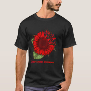 red blood cancer awareness sunflower gift warrior T-Shirt