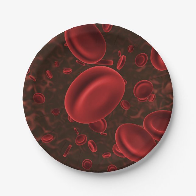 Red Blood Cells Microscopic Paper Plate (Front)