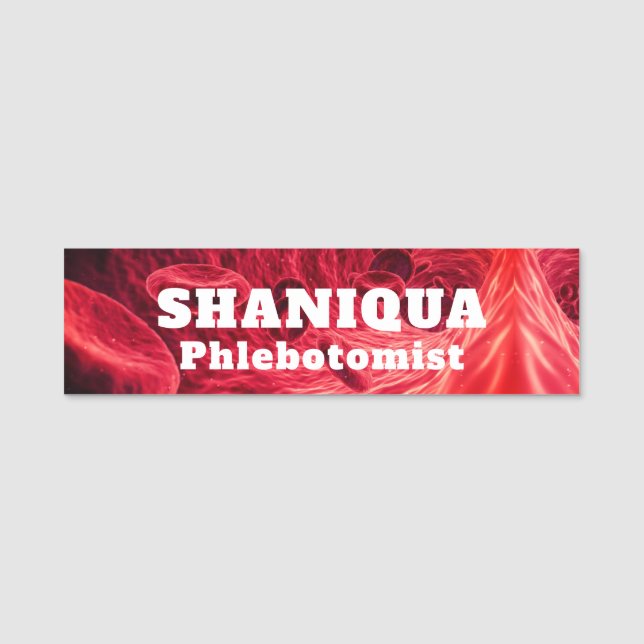 Red Blood Cells Phlebotomist  Name Tag (Front)