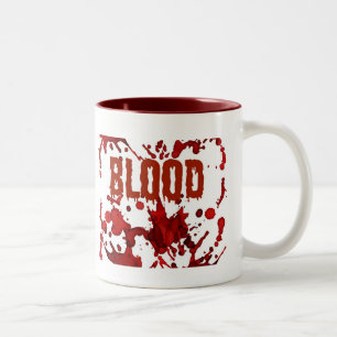 RED Blood Halloween Print Two-Tone Coffee Mug