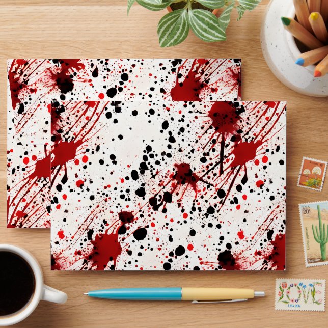 Red Blood Splatter Pattern  Envelope (Desk)