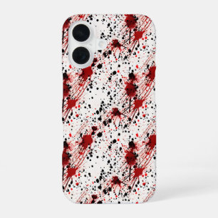 Red Blood Splatter Pattern iPhone 16 Case