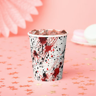 Red Blood Splatter Pattern Paper Cups