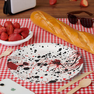 Red Blood Splatter Pattern  Paper Plate