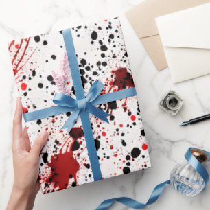 Red Blood Splatter Pattern Wrapping Paper