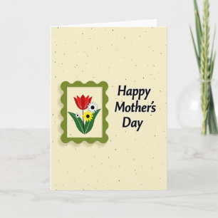Red Bloom Mothers Day Card
