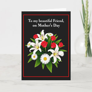 Red Bloom Mothers Day Friend Card