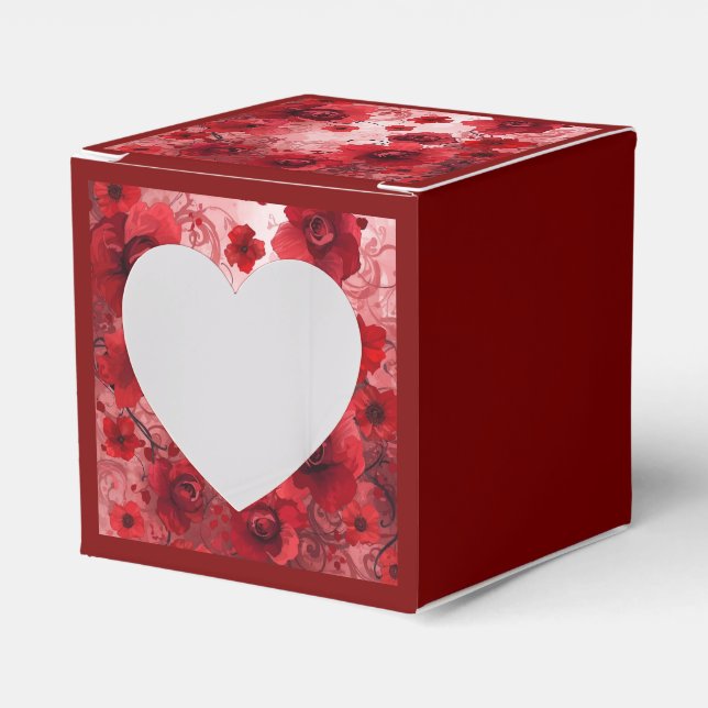 Red Bloom Symphony Favour Box (Front Side)