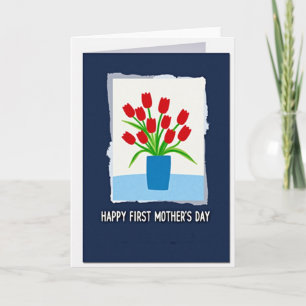 Red Blooms Mothers Day Celebration Card