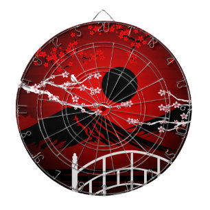 Red Blossom Dartboard