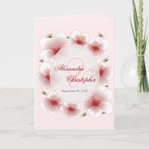 Red Blossom Flowers Romantic Wedding Announcement