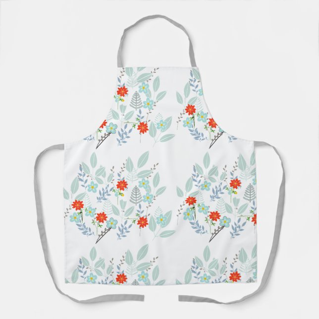 Red Blossom + Leaves  Apron (Front)