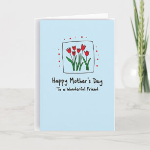 Red Blossom Mother Friend Card