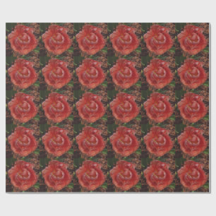 red blossom  wrapping paper