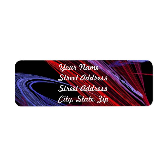 Red Blue Abstract Fractal Return Address Sticker (Front)