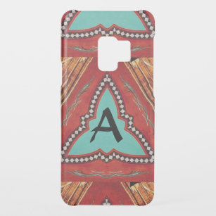 RED BLUE ABSTRACT GEOMETRIC TRIANGLE MONOGRAM UNCOMMON SAMSUNG GALAXY S9 CASE