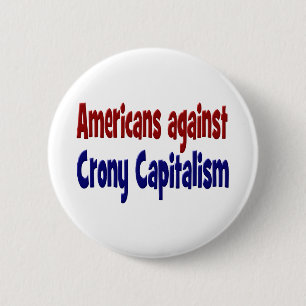 Red blue American Against Crony Capitalism 6 Cm Round Badge