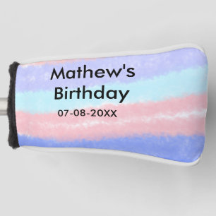 Red blue American boy birthday add name date Golf Head Cover
