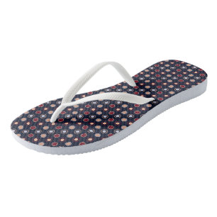 Red, blue and Beige Dots Thongs