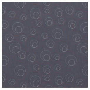 Red Blue and Beige Overlaying Circles on Dark Blue Fabric