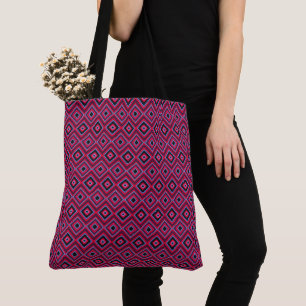 Red Blue and Black Large Tote Bag