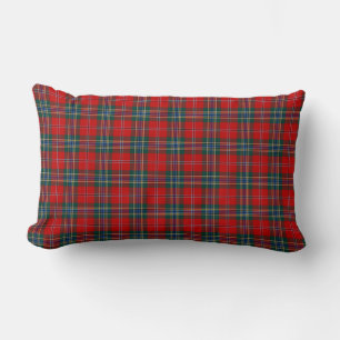 Red, Blue, and Green MacLean Clan Scottish Plaid Lumbar Cushion