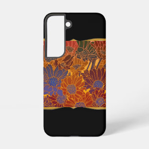 Red Blue And Orange Flowers Samsung Galaxy Case