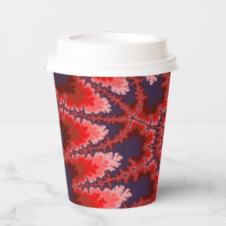 Red, Blue and Pink Fractal Birthday Paper Cups