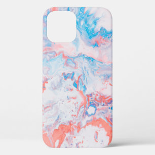 Red, blue, and white abstract painting iPhone 12 case