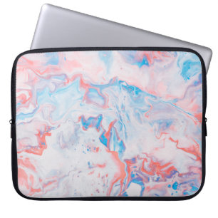 Red, blue, and white abstract painting laptop sleeve
