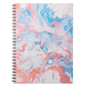 Red, blue, and white abstract painting notebook