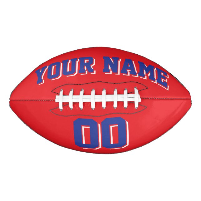 RED BLUE AND WHITE Custom Football (Front)