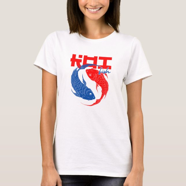 Red Blue and White Koi T-Shirt (Front)