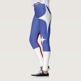 Red Blue and White Star Leggings