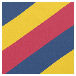 Red, blue and yellow  striped pattern fabric